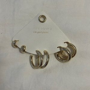 Free People Gold Hoop Earring Set